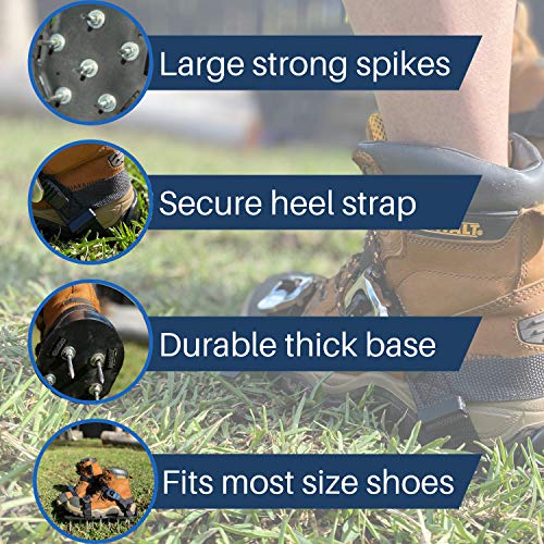 Lawn Aerator Shoes with Self-Tightening Straps 100% Fully Assembled Lawn Aerator Sandals by Montville Garden