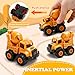 Lovinkiki Construction Truck Toys for Toddlers 1-3, Push and Go Toy Vehicles Set with Mixer, Dump Truck, Excavator, Bulldozer, Friction Powered Cars for Boys and Girls, Gift for 2 3 4 5 Year Old Kids