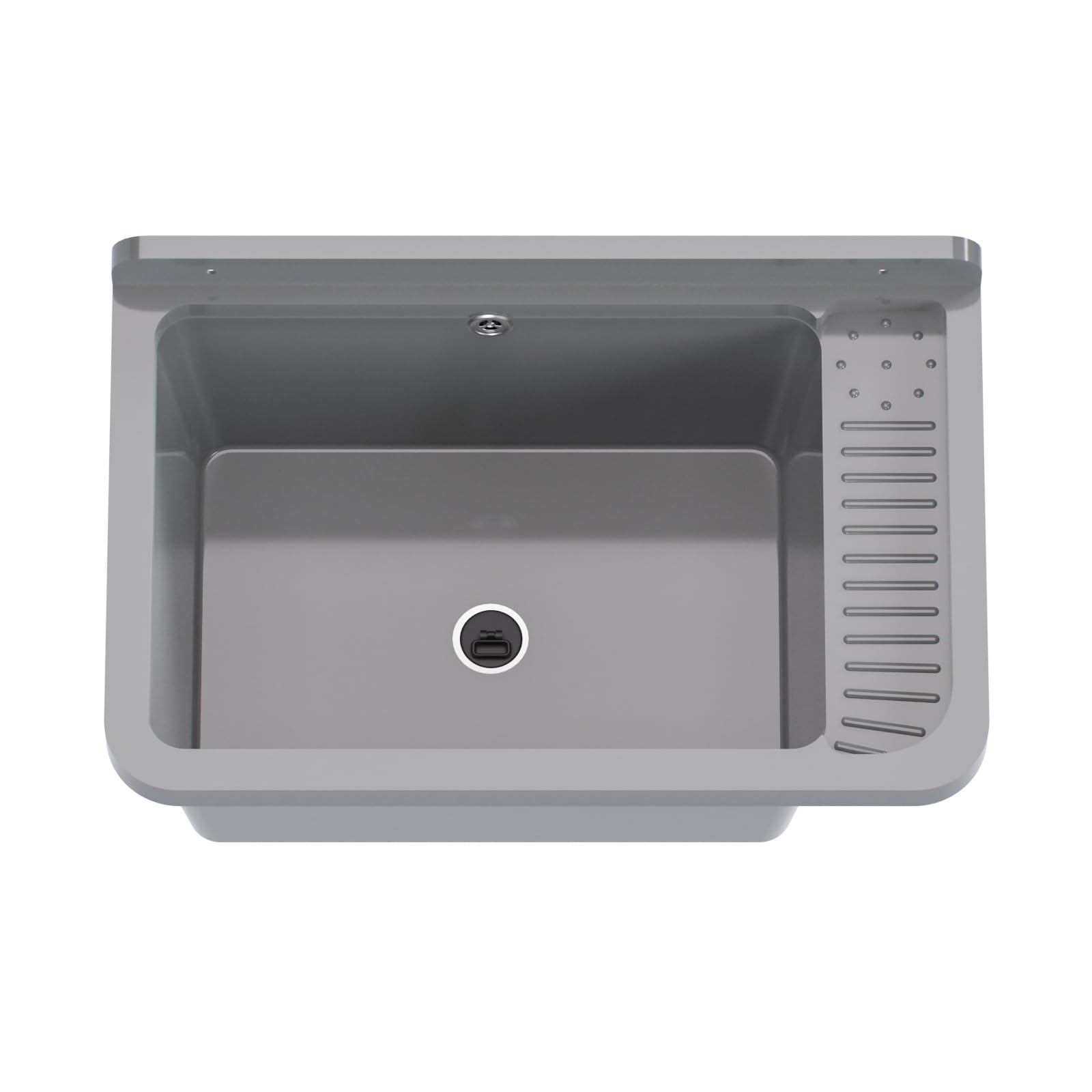 Bassin de vidange Lavabo Évier Bac à laver extérieur pour jardin, garage, cave, cuisine, atelier Grand bassin (Gris)