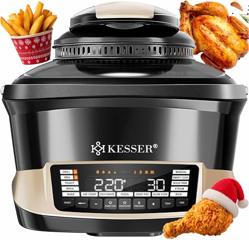 KESSER® Multikocher mit Heißluftfritteuse 8L & 16 Programme Küchengerät - Grillen, Backen, Schmoren, Dampfgaren Vorheiz- & Warmhaltefunktion Reiskocher Slow Cooker, Joghurtbereiter KESSER® Multikocher mit Heißluftfritteuse 8L & 16 Programme Küchengerät - Grillen, Backen, Schmoren, Dampfgaren Vorheiz- & Warmhaltefunktion Reiskocher Slow Cooker, Joghurtbereiter