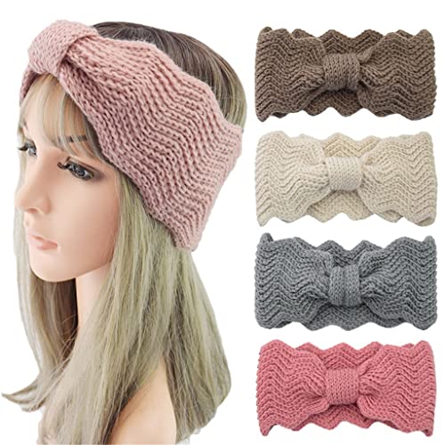 Diadema de lana tejida para mujer calentador de orejas de invierno accesorios de ganchillo 4
