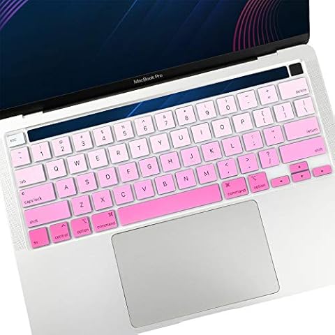 Allinside Keyboard Cover Skin for 2020 MacBook Pro 13 inch A2338 M1 A2251 A2289 and 2019 MacBook Pro 16 inch A2141 with Touch Bar & Touch ID, Ombre Pink Cover