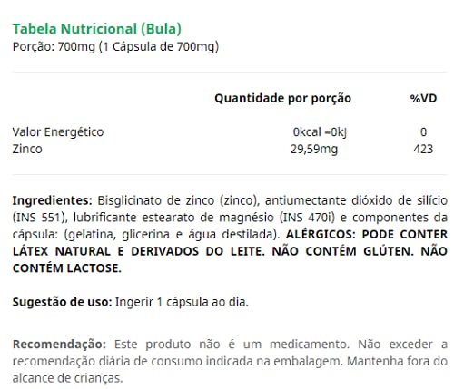 ZINCO QUELATO ISOLADO HEALTH LABS - 60 CAPS