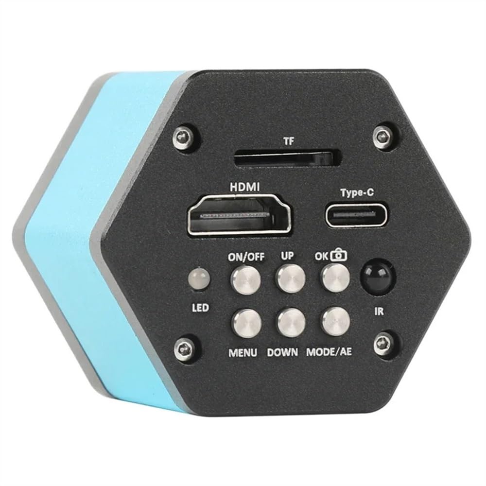 Mikroskopbeobachtung 8,3 MP 4K HDMI-Mikroskopkamera, 1080P 60FPS HDMI USB Typ C Industrielle Mikroskopkamera, elektronische Lupe, TF-Speicher mit Videorecorder
