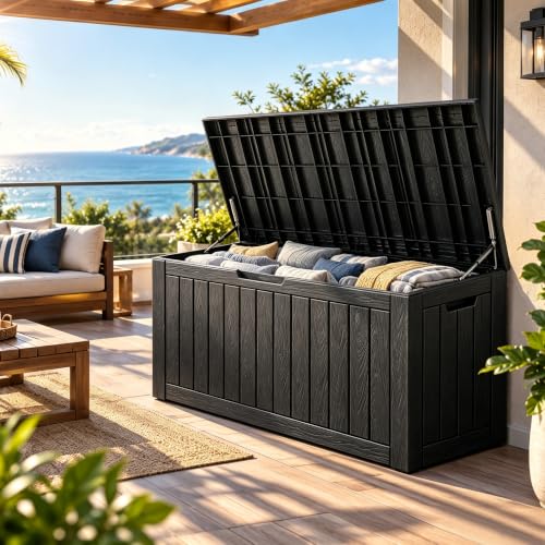 KAMABOKO Outdoor Storage Box, 150 Gallon Deck Box Outdoor Waterproof - Image 2