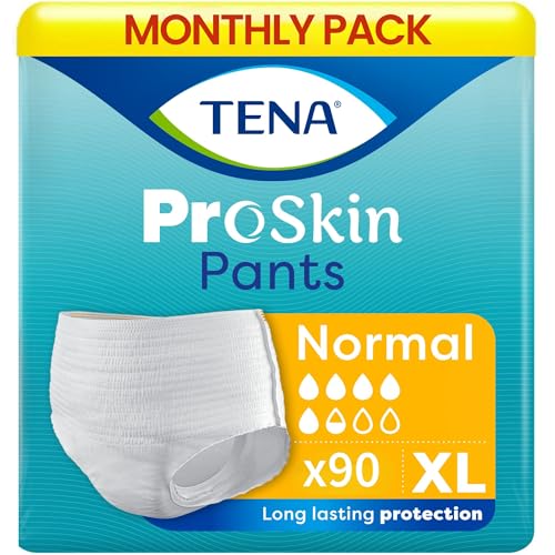 Image of TENA Normal Unisex Adult Diaper Pants Style,Extra Large Size (XL) | 15 Units x 6 | 90 Units | Waist 120-160cms | 48-63 inch | 3X Protection | World's Leading Incontinence Brand | For Heavy Urine Leaks