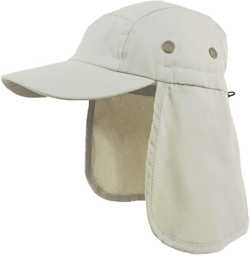 Foreign Legion Style Sun Flap Hat Beige Stone