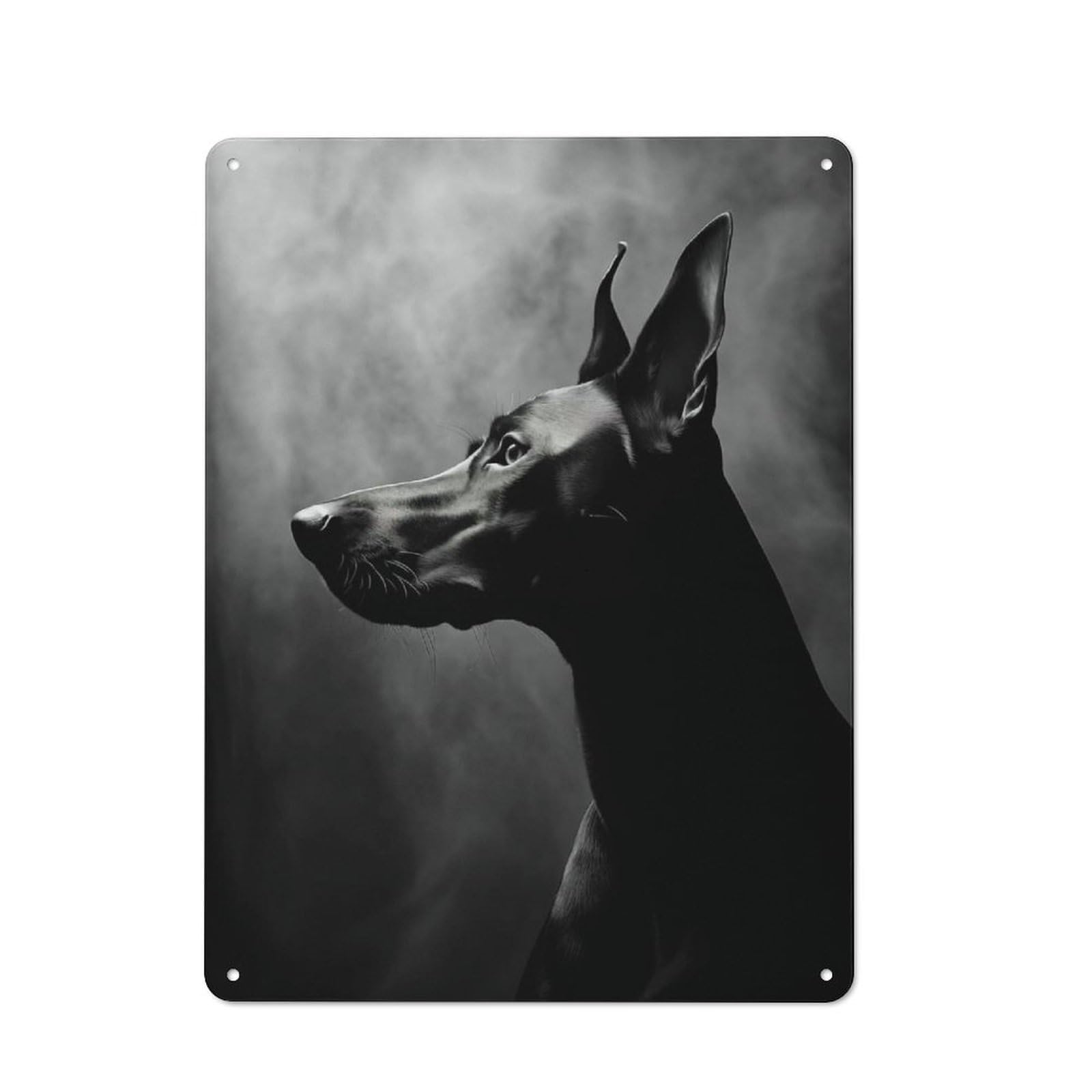 Junmoney Style-20 Vintage Tin Sign 40X30cm With Doberman Pinscher Black And White For Guest Room Or Hallway, For Retro Home Interiors, For Garage And Workshop Walls