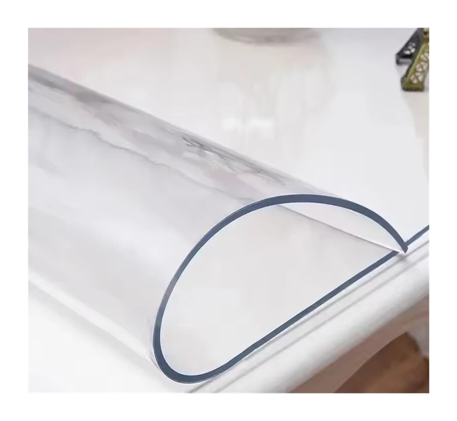 Clear Table Protector Pvc Transparent Tablecloth Waterproof Oilproof Soft Glass Protection Pad For Dining Table, Tv Cabinet, Coffee Cover(Thickness 3.0mm,50X150CM)