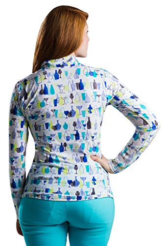 SanSoleil Women's SolTek Ice UV 50 Long Sleeve Mock Neck Top - Large Lido Lounge