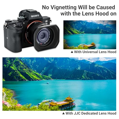 Image of JJC LHP-1 Metal Square Lens Hood Shade for Sony RX1R III II RX1R RX1 Camera | for Sony E 50mm f1.8, E 35mm f1.8 OSS, E 30mm f3.5 Macro, E 20mm f2.8, FE 28mm f2 Lenses, Replaces Sony LHP-1 Lens Hood