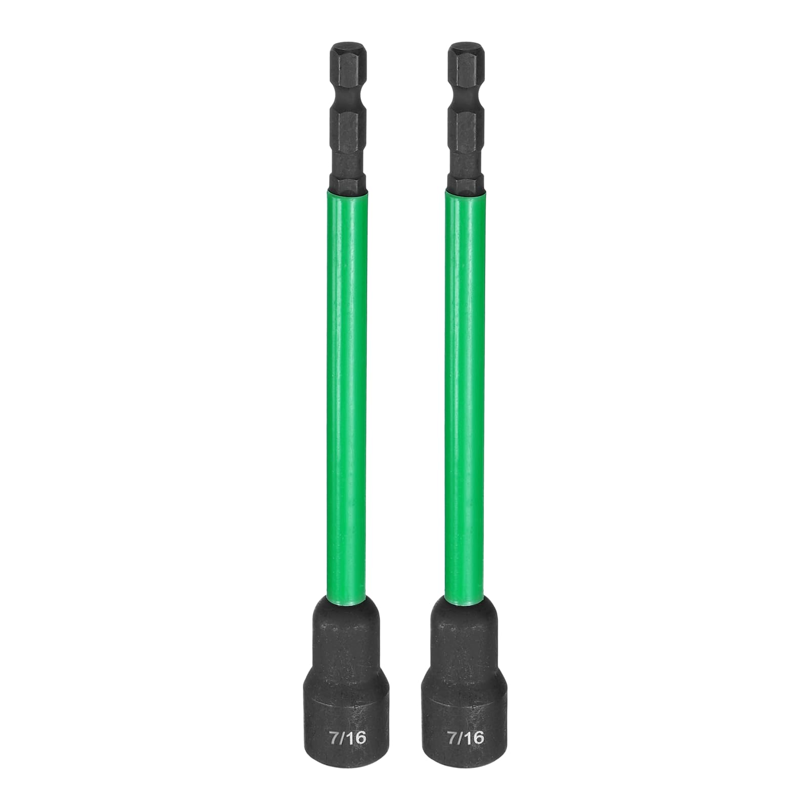 Foret pour tourne-écrous 7/16" à tige hexagonale 150mm en acier CR-V sourcing map - Lot de 2