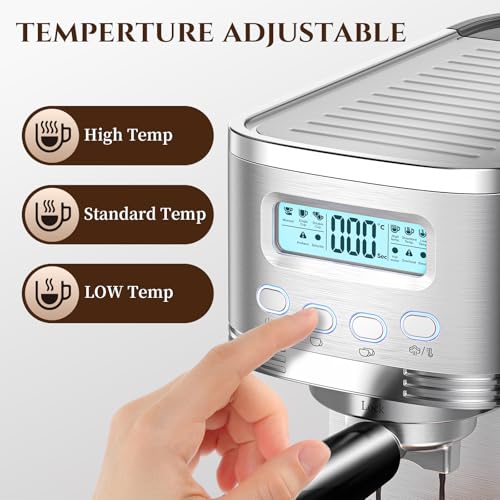 AMZCHEF-Espresso-Machines-20BAR-Espresso-Maker-with-Visual-LCD-Powerful-Milk-Frother-Temp-Customizable-Compact-Latte-Machine-for-Home-Gifts