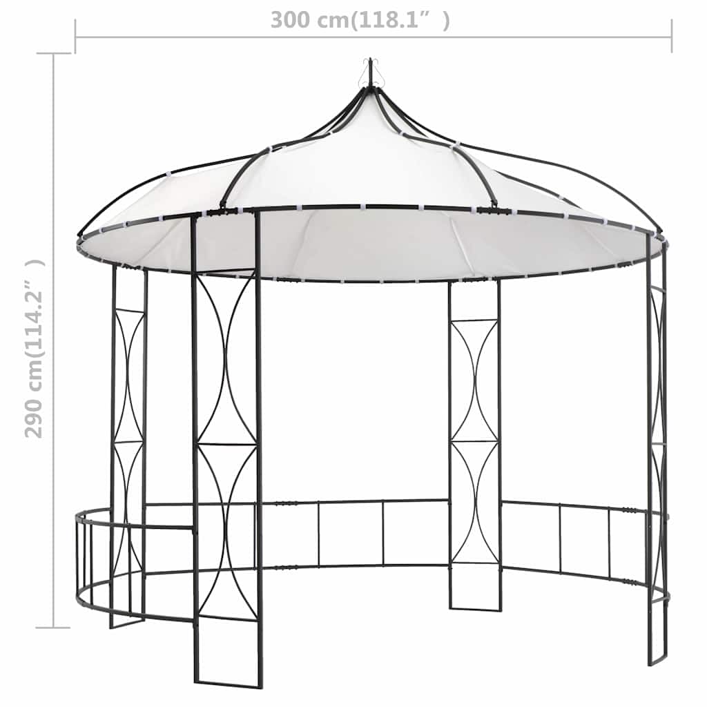Tonnelle ronde - 300 x 290 cm - Blanc