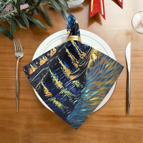Set de 6 Servilletas de Tela Van Gogh Cielo Estrellado miniatura 2