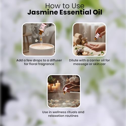 Image of Romyco Jasmine Essential Oil 30ml (Chameli Essential Oil) for Relaxation Massage | Skin Care Hair Care | Wellness Rituals Puja Soap Making | Use In Diffuser | Pure Premium Natural Undiluted