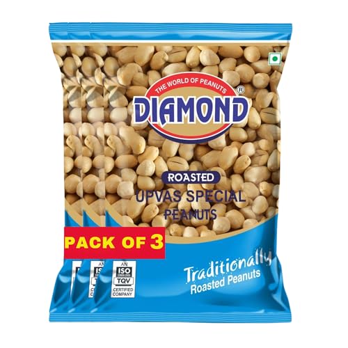 Image of Diamond Sing - Pack of 3 150 Gms Each | Upvas Special Roasted Salted Peanut without Husk, Roasted Groundnut 150 Gms | High Protein - Gluten Free Mungfali | Vacuum Packed Singdana