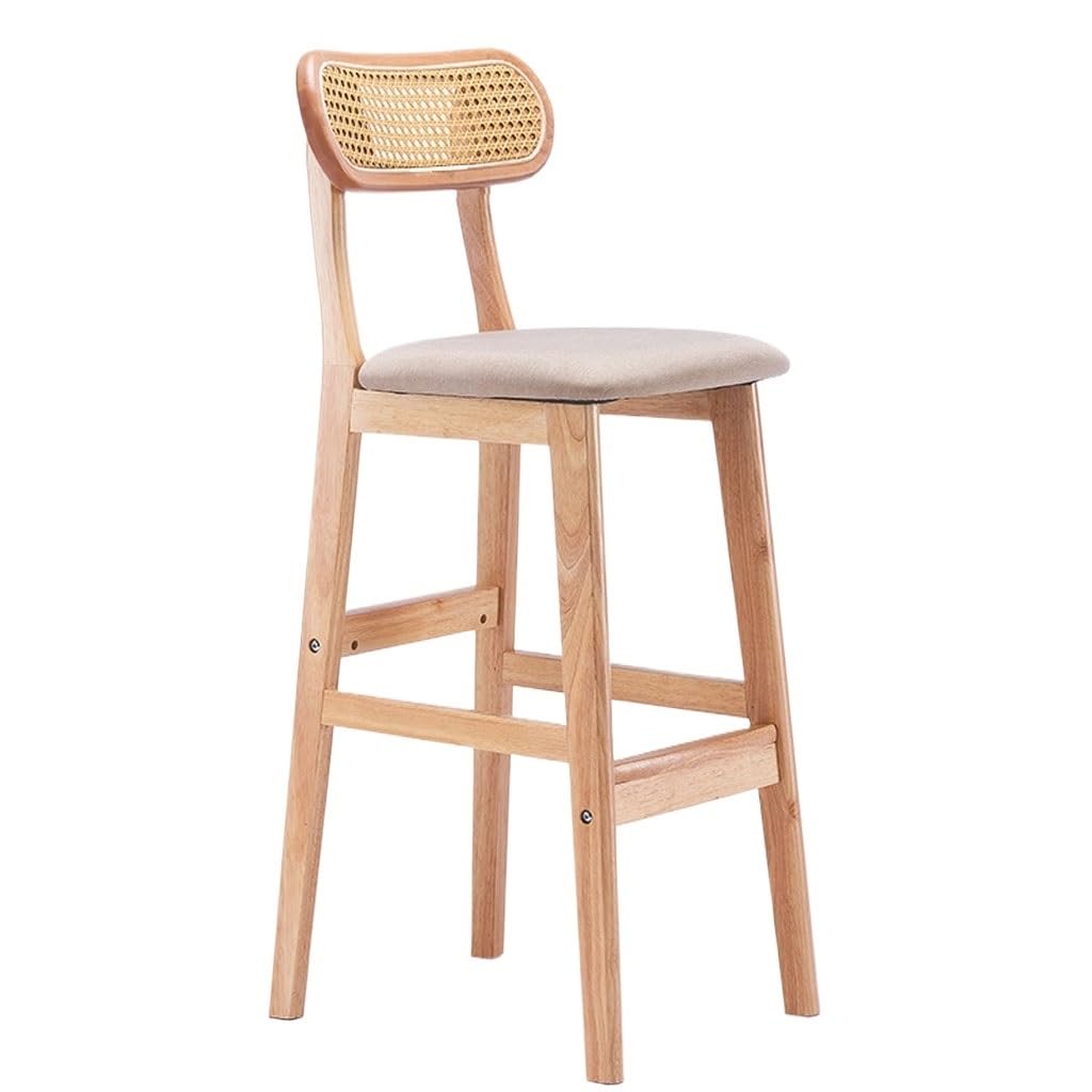 Eines B Home Ar Furniture Solid Wood Ar Stool Rattan High Stool Ar Stool Home Restaurant Ar Stool Coffee Shop Front High Stools Counter Arstool(B)