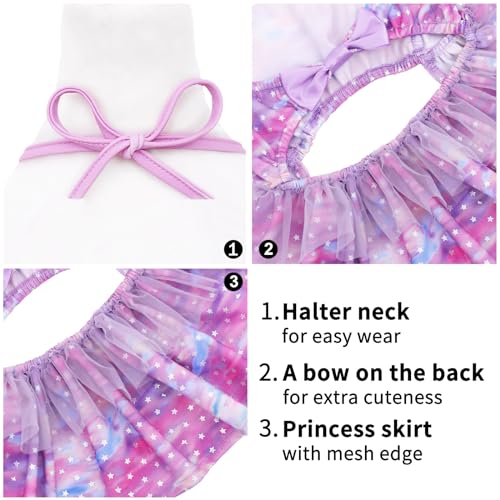Image of CuteBone One Piece Dog Bikini Swimsuit Dress - Puppy Bathing Suit Costume for Small Dogs - Comfortable & Stylish Pet Clothes for Summer Pool, Beach & Play LTDB07XXS