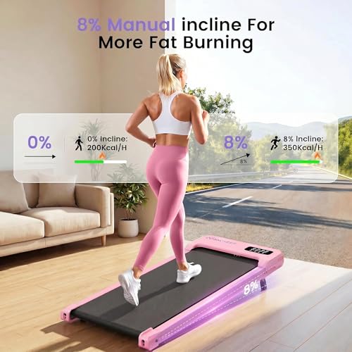 Image of ANCHEER Walking Pad with Incline, Under Desk Treadmill with Vibration Plate