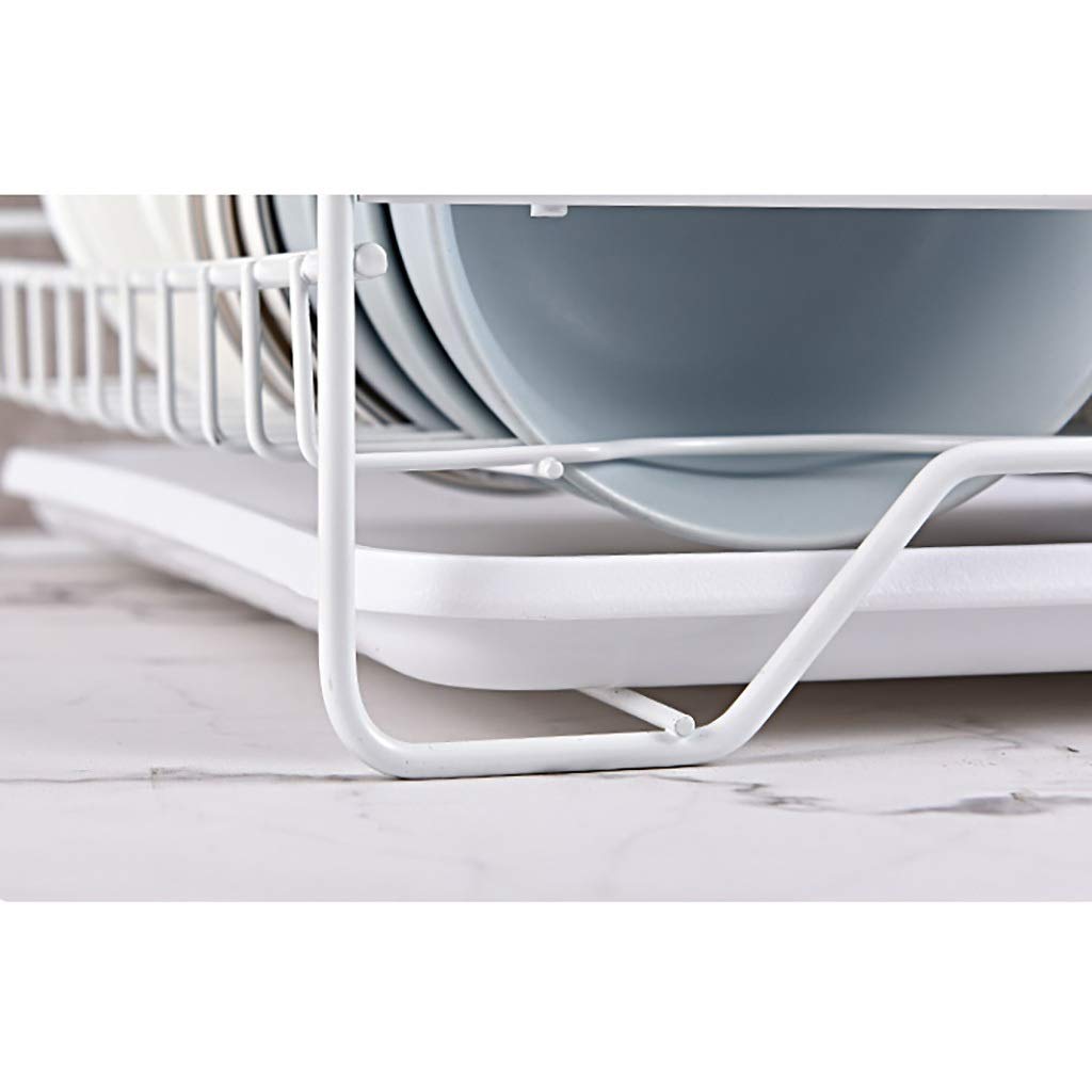Nero/Bianco cestello di Scarico Piatto scolapiatti Cucina ripiano portaoggetti 43 * 34 * 26 cm. (Colore Bianco)