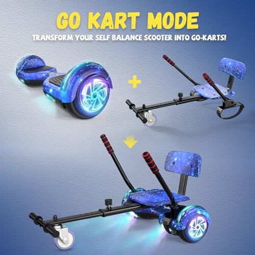 Image of SISIGAD Scooters for Kids Ages 7-12, with Built-in Bluetooth Speaker and 6.5 inch Colorful Lights Wheels, Safety Certified Self Balancing Scooter