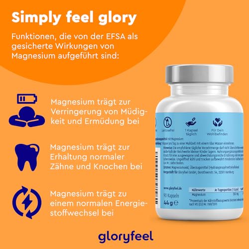 Magnesium - Hoch bioverfügbar aus Magnesiumoxid - 90 Kapseln - Praktisch für Unterwegs (3 Monate Vorrat) - Für Muskeln, Knochen & Zähne* - Reines Magnesiumoxid aus dem toten Meer - Vegan, laborgeprüft