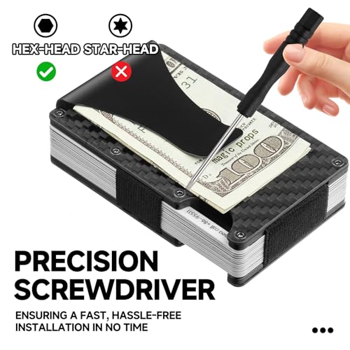 Replacement Wallet Money Clip Compatible with The Ridge Wallets for Men, Metal Wallet Repair Kit, Included Screws, Screwdriver, Metal Clip, for Repairing Minimalist Wallets, Replacement Parts4
