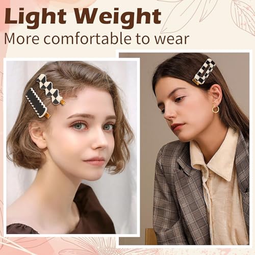 Gingbiss BLACK WHITE CHECKER HAIR CLIPS 18 Pcs Hair Clips For Women Girls, Black White Checker Cute Hair Barrettes thumb #3