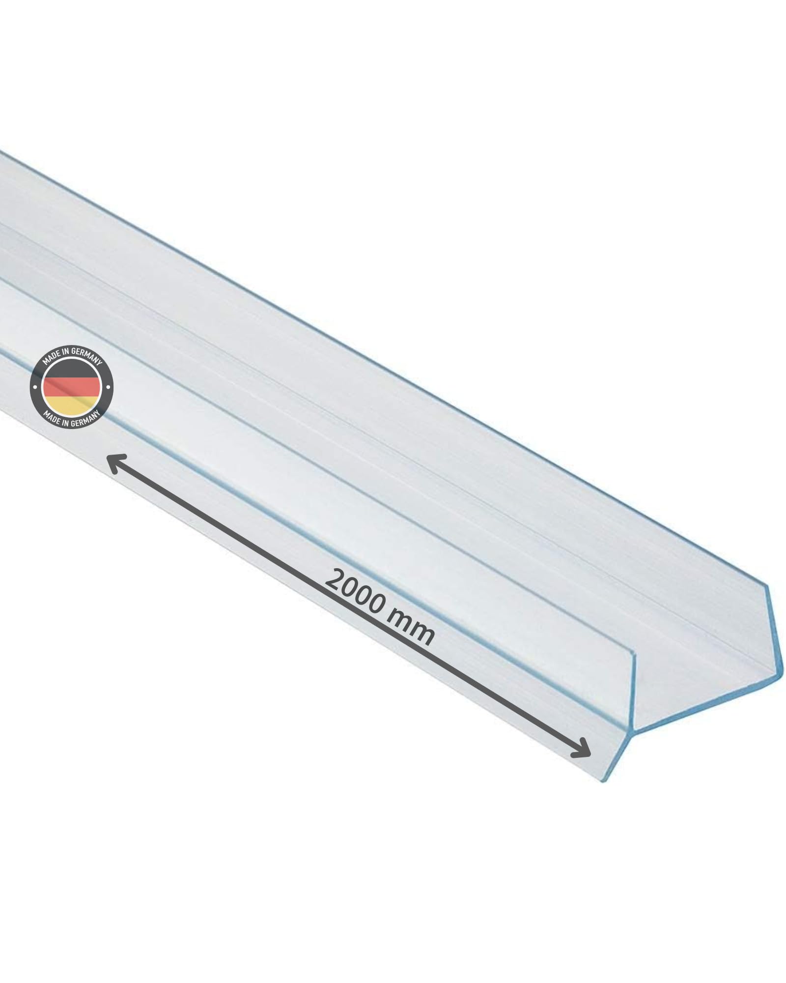 Gedotec Sockelprofil Sockelblendenprofil für 18 und 19 mm Holzstärke mit Dichtungslippe | Kunststoff transparent | Küchen-Dichtung Länge 2000 mm | 1 Stück - Sockel-Abdichtungsprofil Einbau-Küche