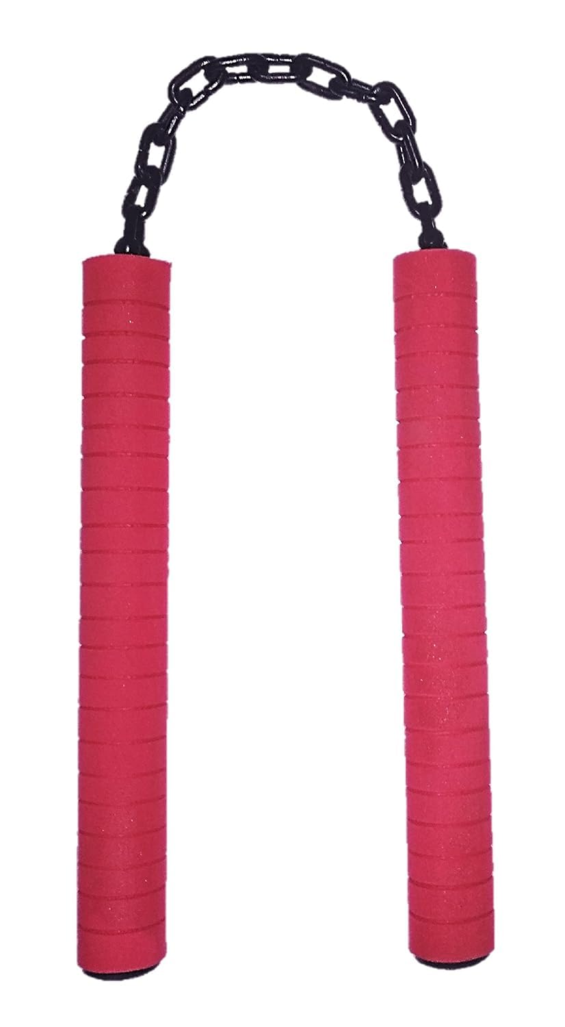Rubber Foam Nun-Chucks, Foam nanchaku, nunchaku Foam Coated, Metal Nunchucks (Set of 1, Red)