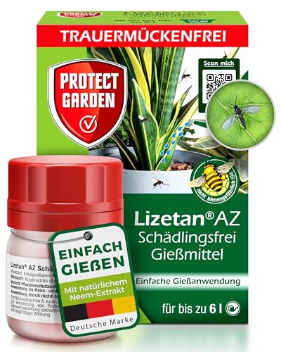 PROTECT GARDEN Lizetan Trauermückenfrei effektives Mittel gegen Trauermückenlarven & Bodenschädlinge Neemöl Schädlingsbekämpfung 30 ml Konzentrat