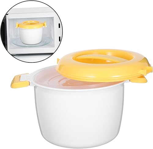 Miniatura 9 de BESTonZON Herramientas de calentamiento para hornear microondas, olla de arroz portátil a presión redonda, vaporizadores multifunción que cocina