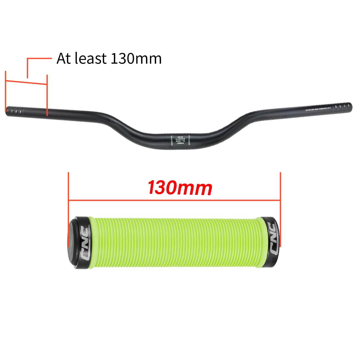 CNCLOL Mountain Bike Handlebar Grips,Bicycle Handlebar Grips for MTB/BMX,Green, 130mm - Image 2