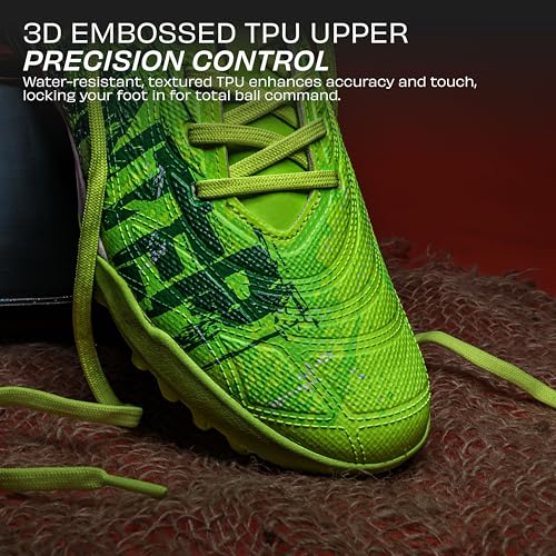 Image of Nivia Encounter Retro Turf Football Shoes for Men, Duofoam Cushioning, TPU 3D Embossed Upper, Rubber Studs for Turf, Lightweight Football Shoes for Artificial Ground