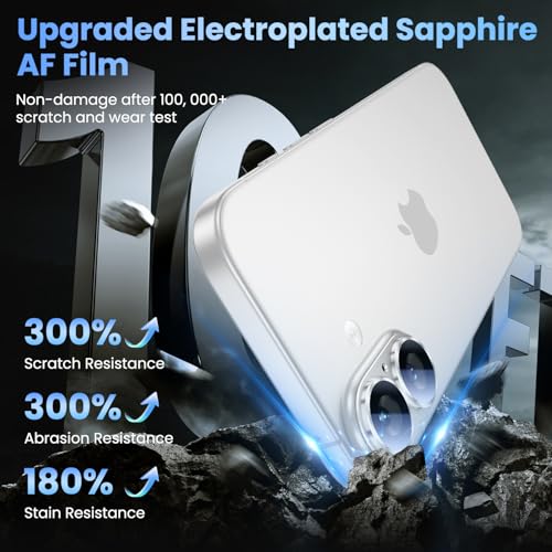 Image of Uyiton Compatible with iPhone 17 Camera Lens Protector - [Not Easy to Break][Strong Adsorption][Case-Friendly] Metal Tempered Glass Rear Camera Screen Cover - White
