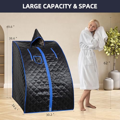 BOCHPOWER Portable Sauna Box, 3.0L Steamer, Remote Control, Folding Chair, 9 Levels (Basic Full Size) - Image 2