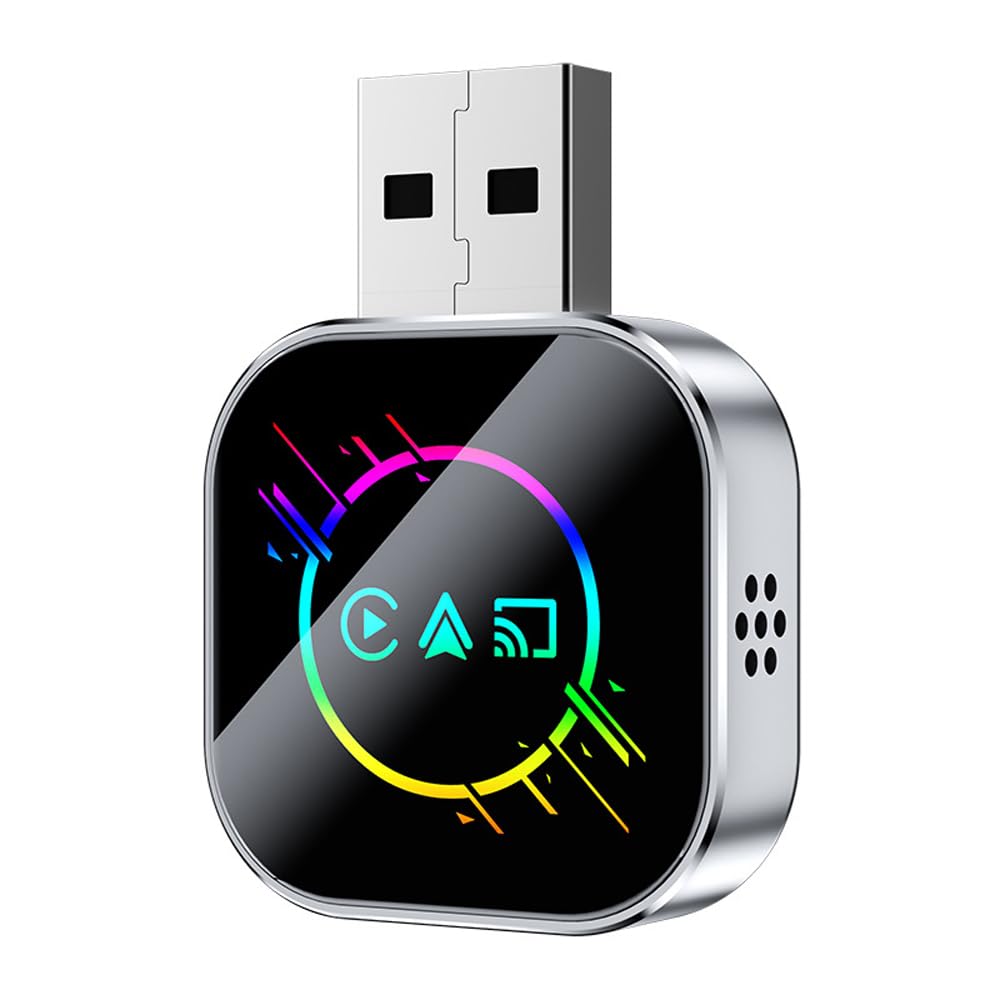 LHMM Wireless CarPlay Auto Adapter for Lamborghini Urus 2019 2020 2021 2022 2023 2024, Mini Auto Dongle Plug Play for Wired CarPlay Auto-Connect Car Adapter,E