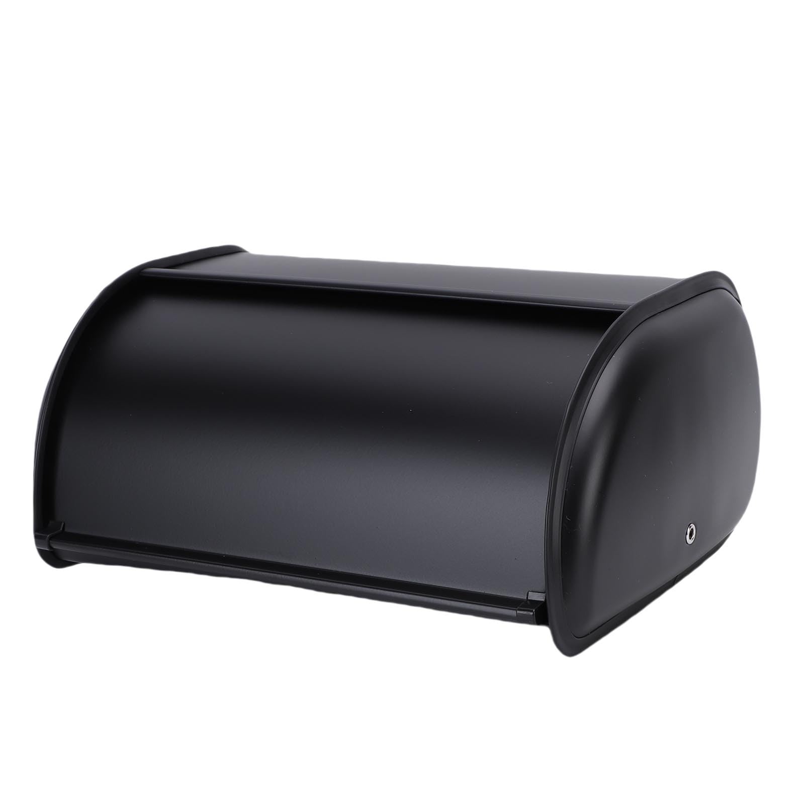 Jelquix Roll Top Bread Box, Iron Bread Storage Container, Non Slip Bottom Kitchen Countertop Bin, French Retro Design Large Capacity Box (Black)