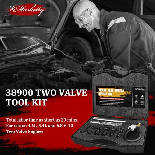 Image of 38900 Two Valve Ford Triton Tool Kit, Foolproof Repair System, Spark Plug Thread Repair Kit Compatible with 4.6L, 5.4L and 6.8 V-10 Ford Triton Two Valve Engines (Black)