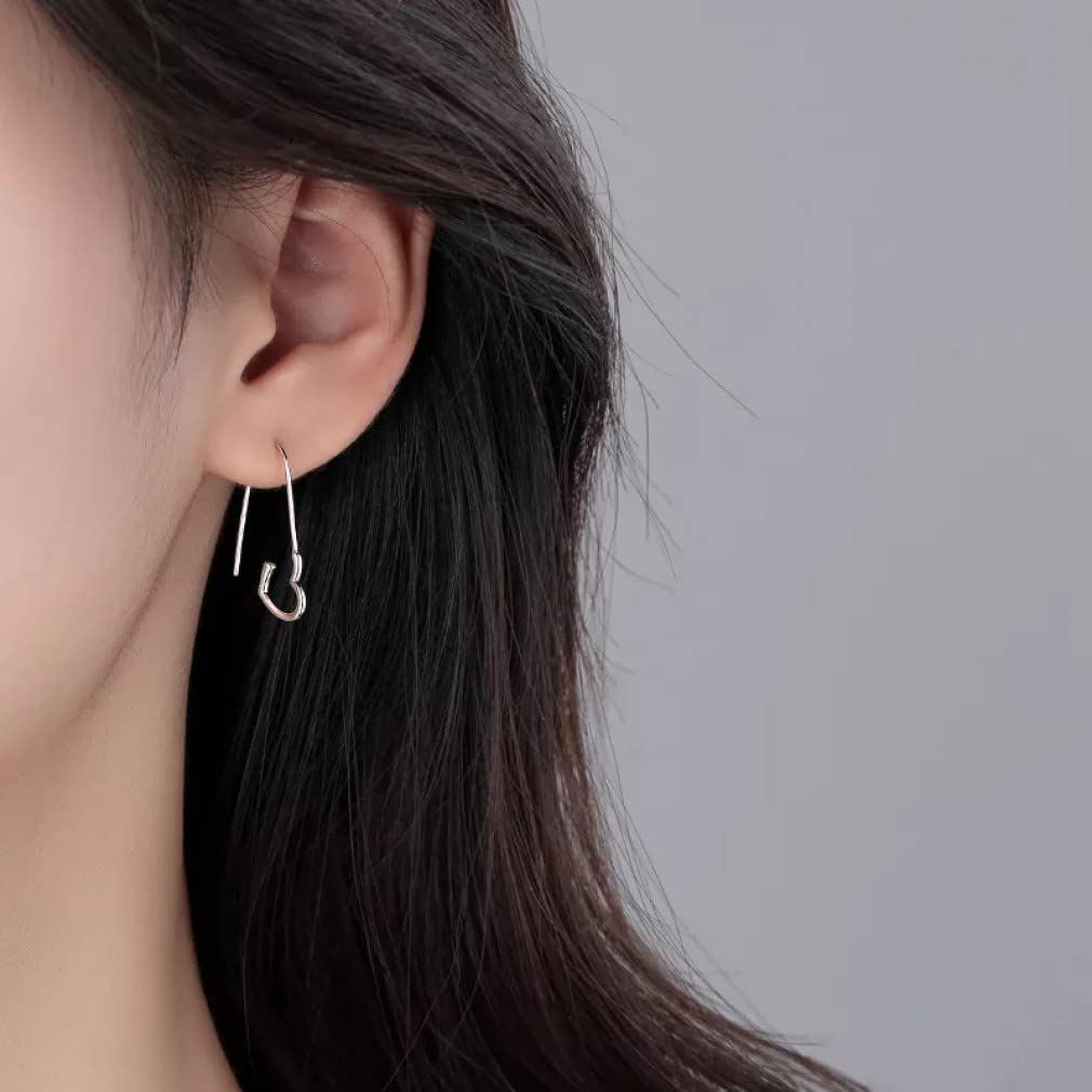 WBDWWTD Ohrstecker aus Sterlingsilber in Herzform für Damen, Hochzeitsschmuck, Pendientes-Zubehör