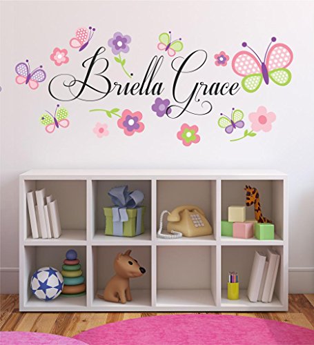 Vinilo Decorativo Personalizado Flores y Mariposas 28"