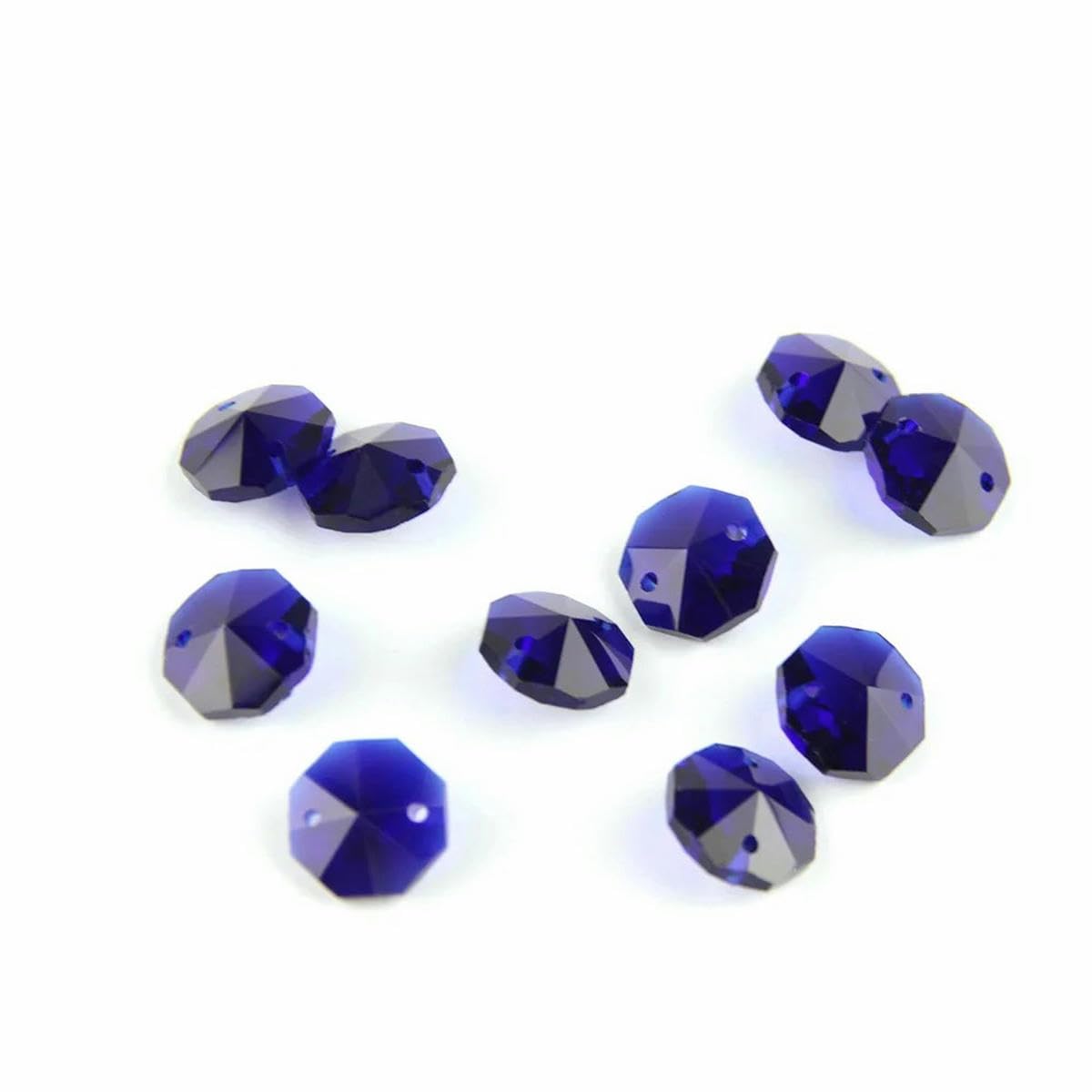 Cuentas octagonales de cristal de colores con dos agujeros de 14 mm, piezas de iluminación para decoración de cortinas de ventanas y lámparas de cristal para bodas, oscuro, 1000 piezas