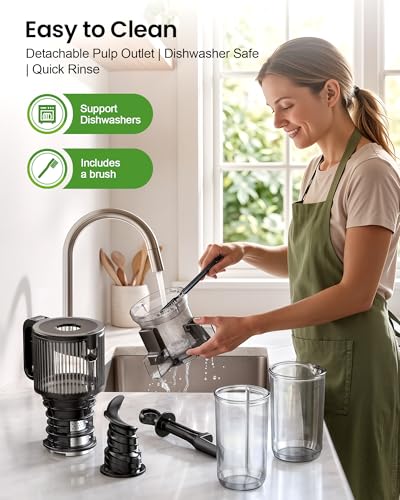 Image of Cold Press Slow Juicer, 3-in-1 for Juice, Nut Milk & Sorbet, DC Motor, Easy to Clean