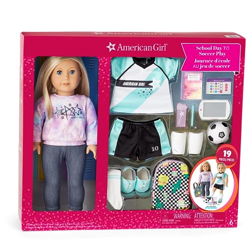 American Girl HJN01 Truly Me 18-Inch Doll 27 & School Day To Soccer Play Playset thumb #4