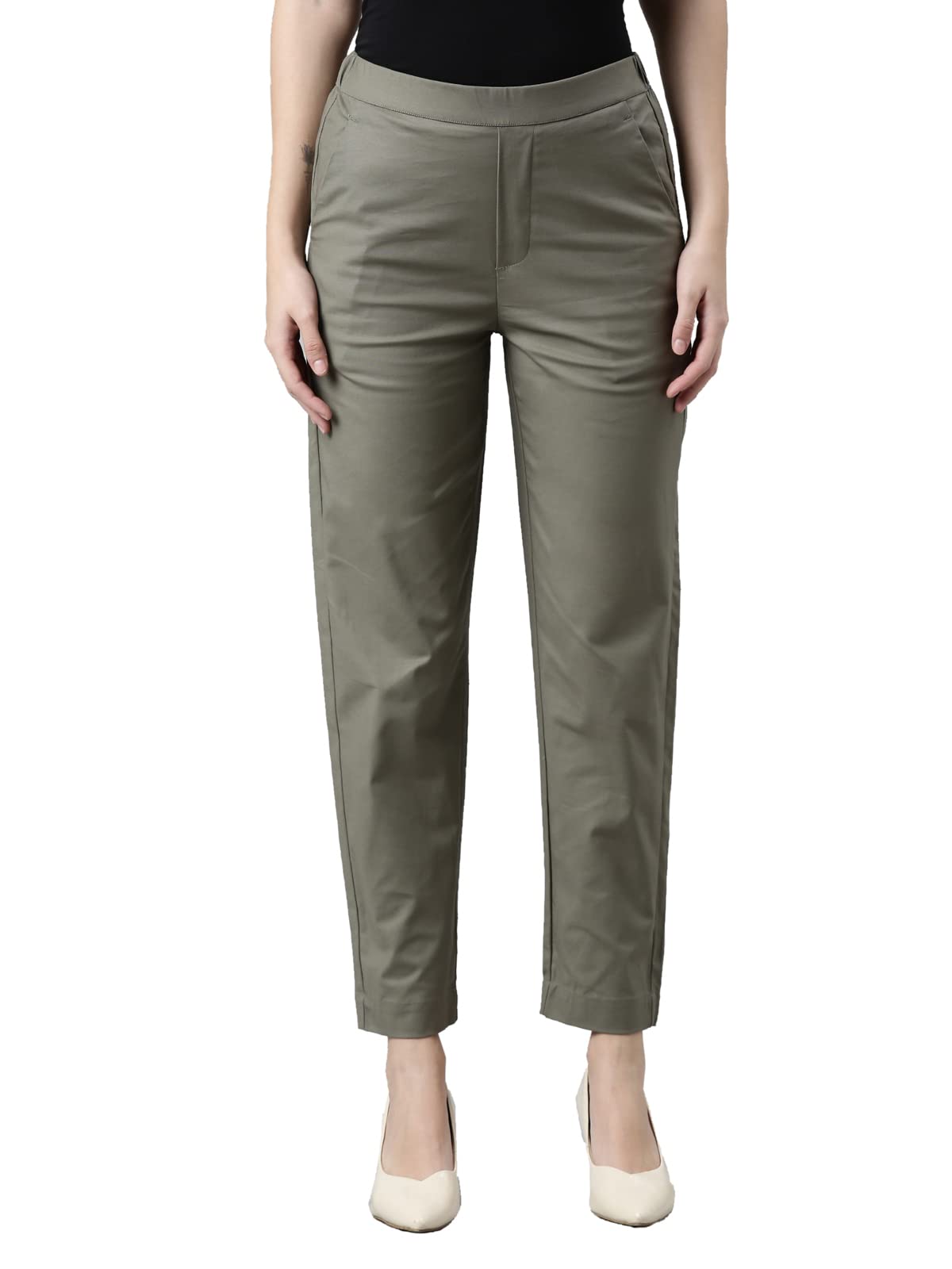 GO COLORSWomen's Regular Cotton Trousers