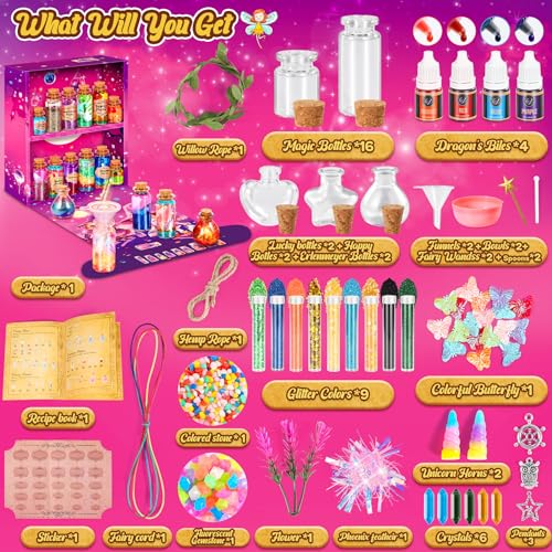 Subtail Potion Magique Enfant - Sable Magique Enfant | 22 Bouteilles De Potion | Aqua Gelz | Coffret Magie - Cadeau Fille 6 7 8 9 10 11 Ans - Kits de Loisirs CréAtifs Fille 6-12 Ans – Image 8