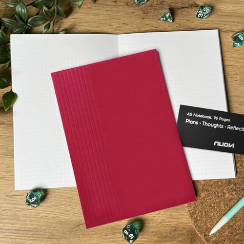 Image of Record Note Book, Wine Red | A5 - Dotted Grid Pages | 96 Pages - 100GSM Pages with Soft Cover | Ideal for Office, College, School, Journaling, Meeting & More