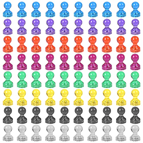 Chstarina 80 Pieza Color Magnético Chinchetas Imanes neodimio Push Pin Imanes para Pizarra, Oficina, Refrigerador, Mapa y Calendario(11 * 17mm) Cover