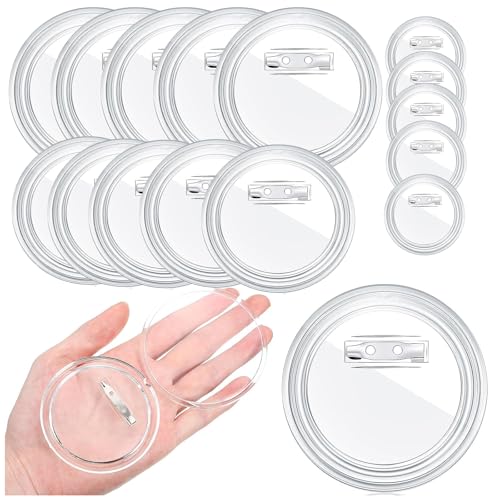 Nurila Buttons Selber Machen, 15 Stk Transparente Buttons Anstecker Selbst Gestalten, Acryl Abzeichen Button für Foto Kleidung Bild, 25-58-75mm Nurila Buttons Selber Machen, 15 Stk Transparente Buttons Anstecker Selbst Gestalten, Acryl Abzeichen Button für Foto Kleidung Bild, 25-58-75mm